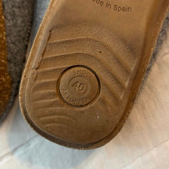 Taos Size 40 US 9 9.5 Woolma Clogs Shoes Grey Gray Wool Slip On Slide - Picture 5 of 5